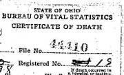 header of death certificate