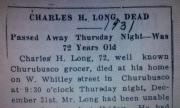 header of obituary from newspaper