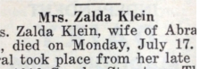 header of obituary from newspaper