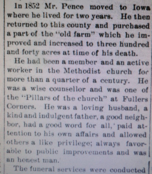 second section of obituary