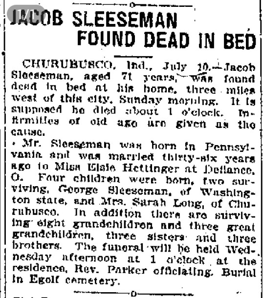 full size obituary from microfilm