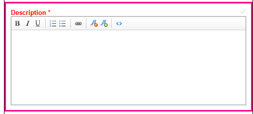 rich text editor for description field