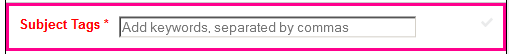 text box for subject tags field