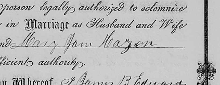 cropped image of marriage record