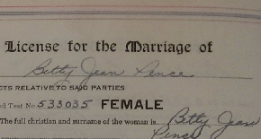 header of marriage register page